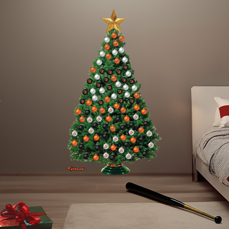 Baltimore Orioles – Decorate Your Own Christmas Tree – Official MLB – Reusable Vinyl Wall Decals