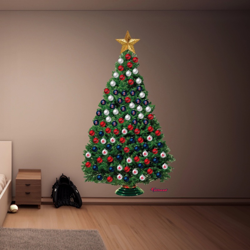 Boston Red Sox – Decorate Your Own Christmas Tree – Official MLB – Reusable Vinyl Wall Decals