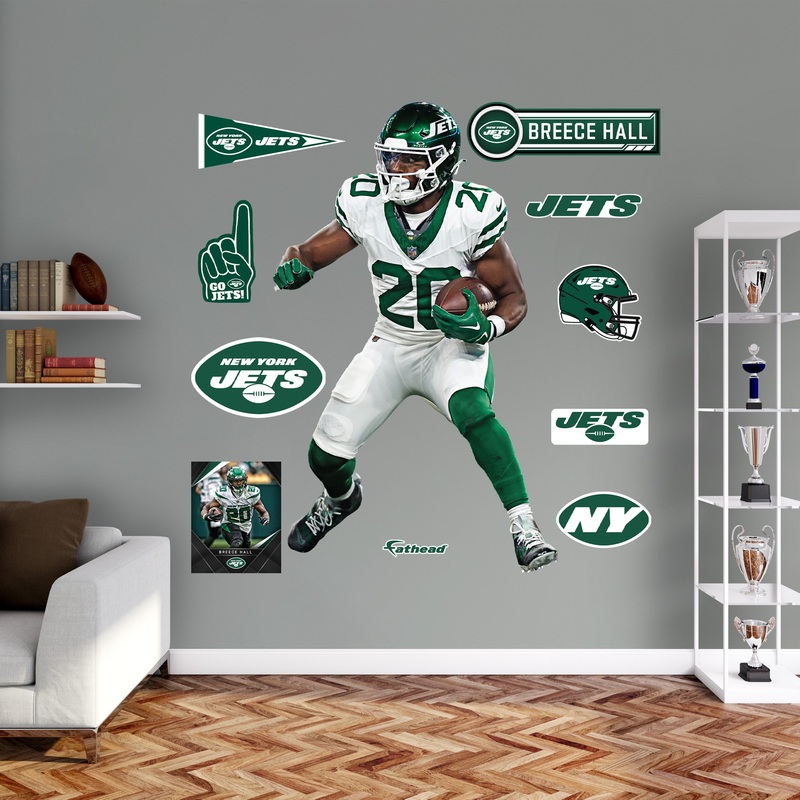 Breece Hall – RealBig Throwback Collection – Official NFL – New York Jets – Reusable Vinyl Wall Decals