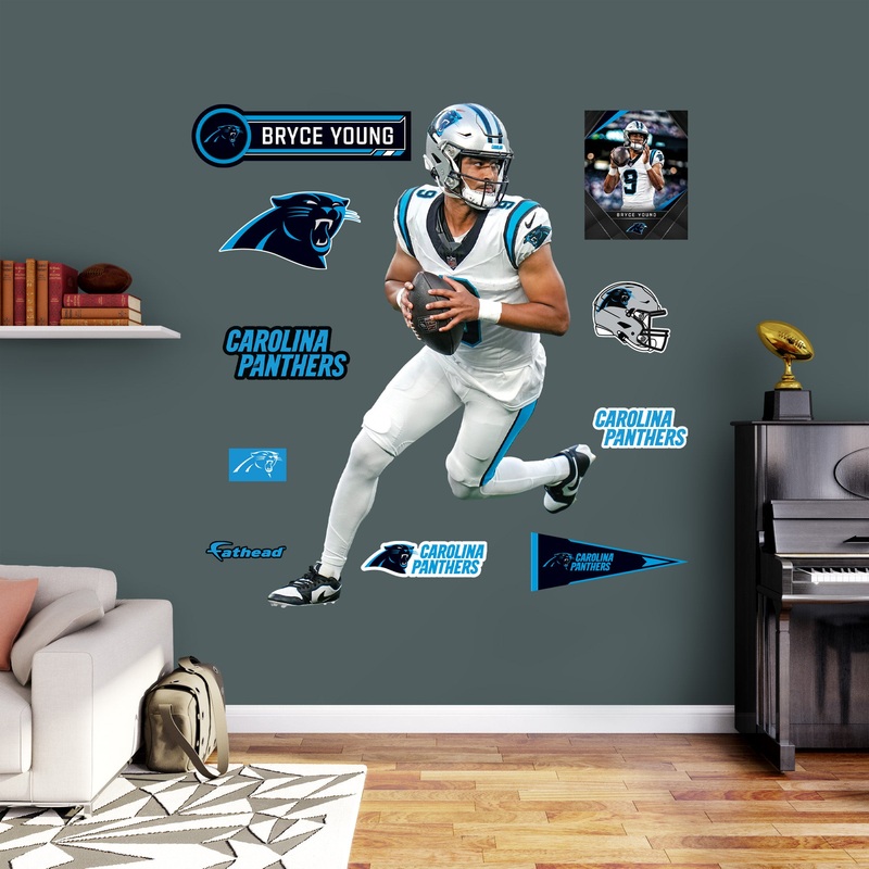Bryce Young – RealBig Collection – Official NFL – Carolina Panthers – Reusable Vinyl Wall Decals