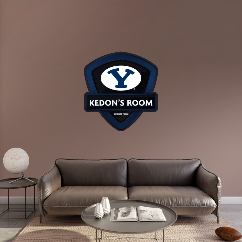 BYU Cougars – Badge – With Personalized Name – Official NCAA – Vinyl Transfer Decal
