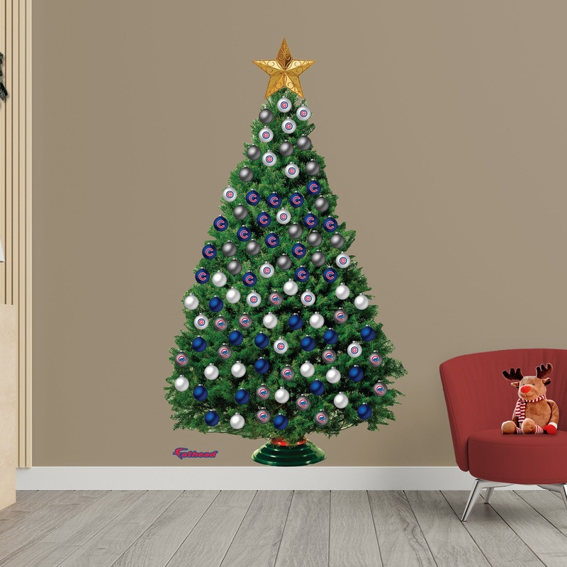 Chicago Cubs – Decorate Your Own Christmas Tree – Official MLB – Reusable Vinyl Wall Decals
