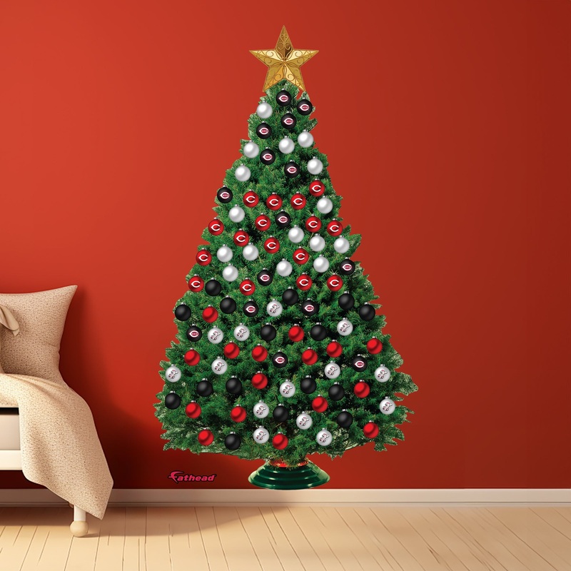 Cincinnati Reds – Decorate Your Own Christmas Tree – Official MLB – Reusable Vinyl Wall Decals