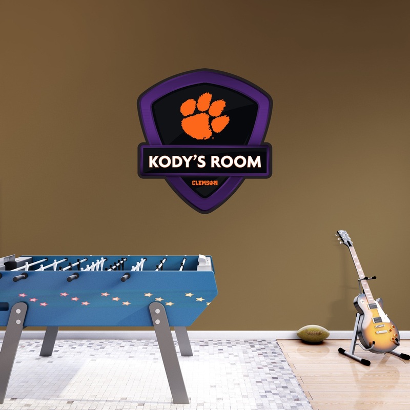 Clemson Tigers – Badge – With Personalized Name – Official NCAA – Vinyl Transfer Decal