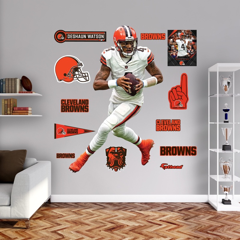Deshaun Watson – RealBig Away Collection – Official NFL – Cleveland Browns – Reusable Vinyl Wall Decals