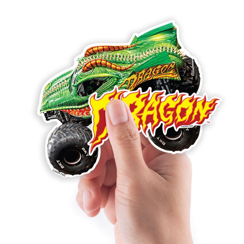 Dragon – 5 Character Minis (Mixed Sizes) – Official Monster Jam – Reusable Vinyl Decals