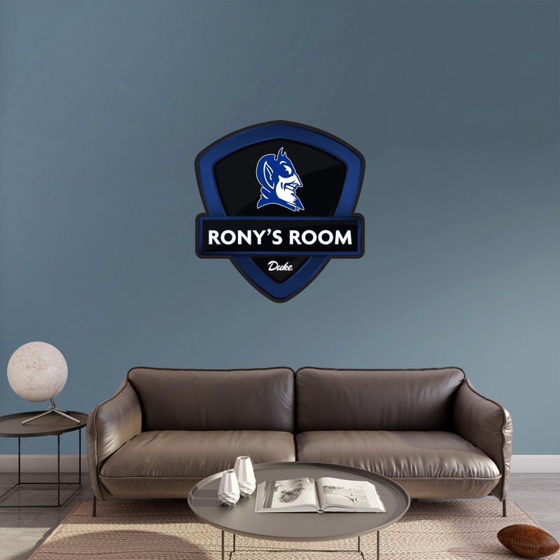 Duke Blue Devils – Badge – With Personalized Name – Official NCAA – Vinyl Transfer Decal