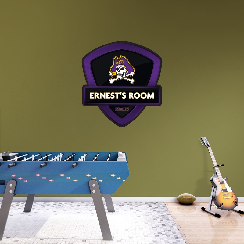 East Carolina Pirates – Badge – With Personalized Name – Official NCAA – Vinyl Transfer Decal