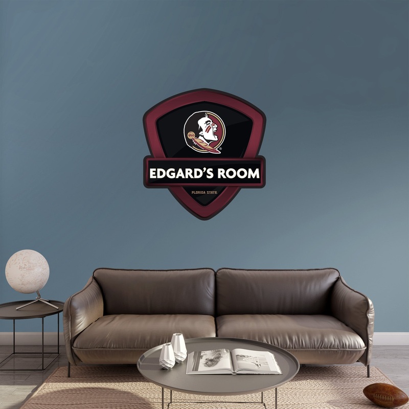 Florida State Seminoles – Badge – With Personalized Name – Official NCAA – Vinyl Transfer Decal