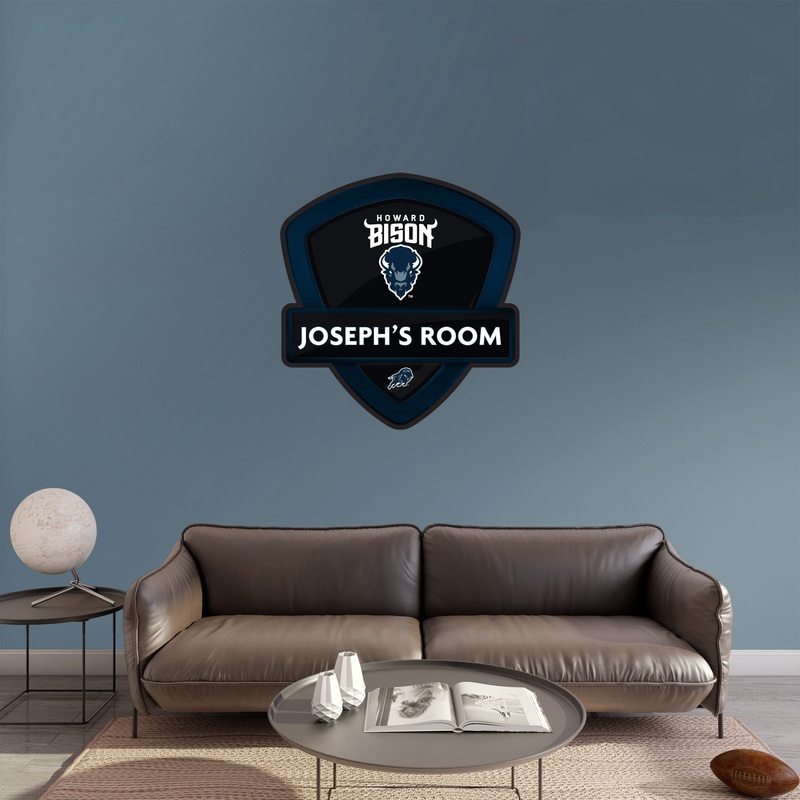 Howard Bison – Badge – With Personalized Name – Official NCAA – Vinyl Transfer Decal