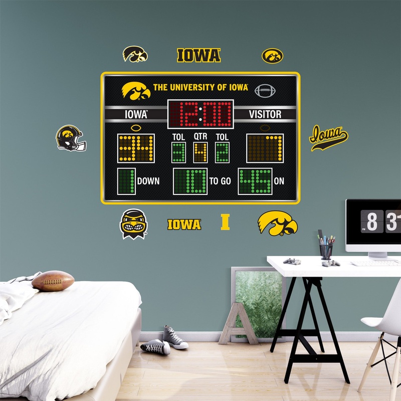 Iowa Hawkeyes – RealBig Football Scoreboard Collection – Official NCAA – Iowa Hawkeyes – Reusable Vinyl Wall Decals