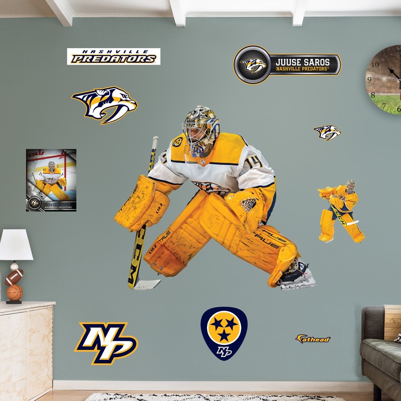 Juuse Saros – RealBig Collection – Official NHL – Nashville Predators – Reusable Vinyl Wall Decals