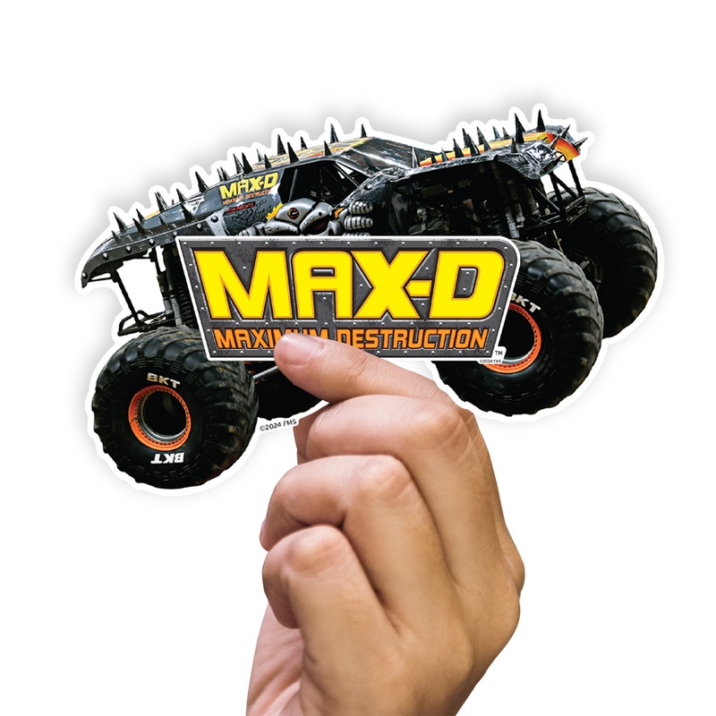 Max-D – 5 Character Minis (Mixed Sizes) – Official Monster Jam – Reusable Vinyl Decals