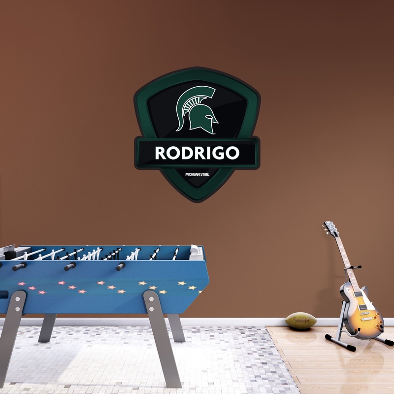 Michigan State Spartans – Badge – With Personalized Name – Official NCAA – Vinyl Transfer Decal