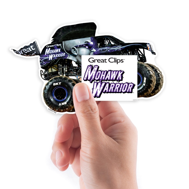 Mohawk Warrior – 5 Minis (Mixed Sizes) – Official Monster Jam – Reusable Vinyl Decals