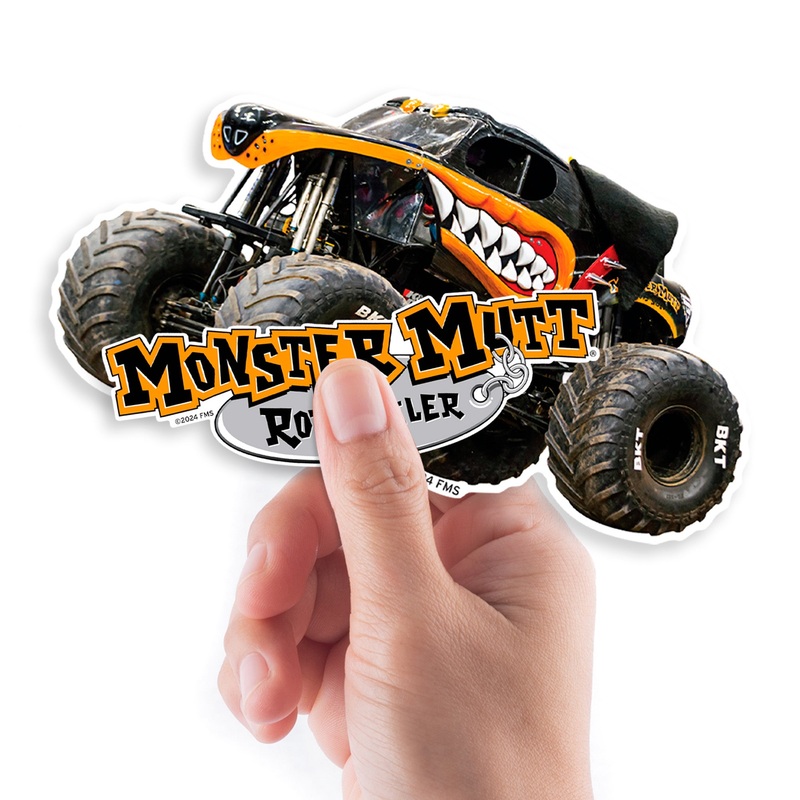 Monster Mutt Rottweiler – 5 Character Minis (Mixed Sizes) – Official Monster Jam – Monster Jam – Reusable Vinyl Decals