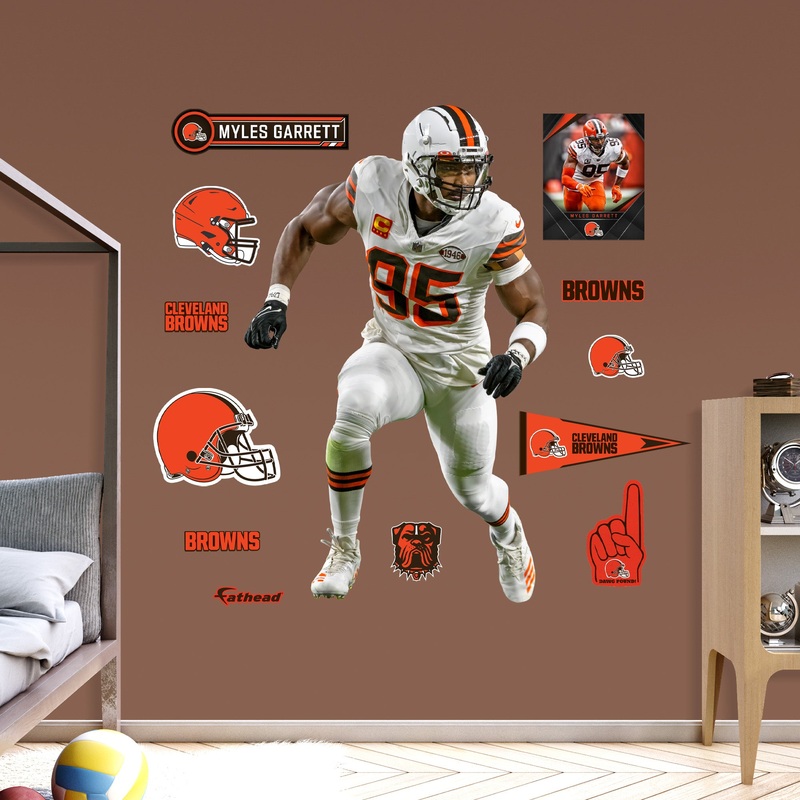 Myles Garrett – RealBig White-Out Collection – Official NFL – Cleveland Browns – Reusable Vinyl Wall Decals