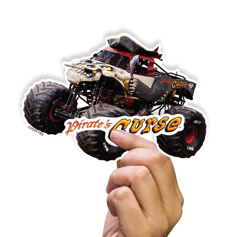 Pirate’s Curse – 5 Character Minis (Mixed Sizes) – Official Monster Jam – Reusable Vinyl Decals