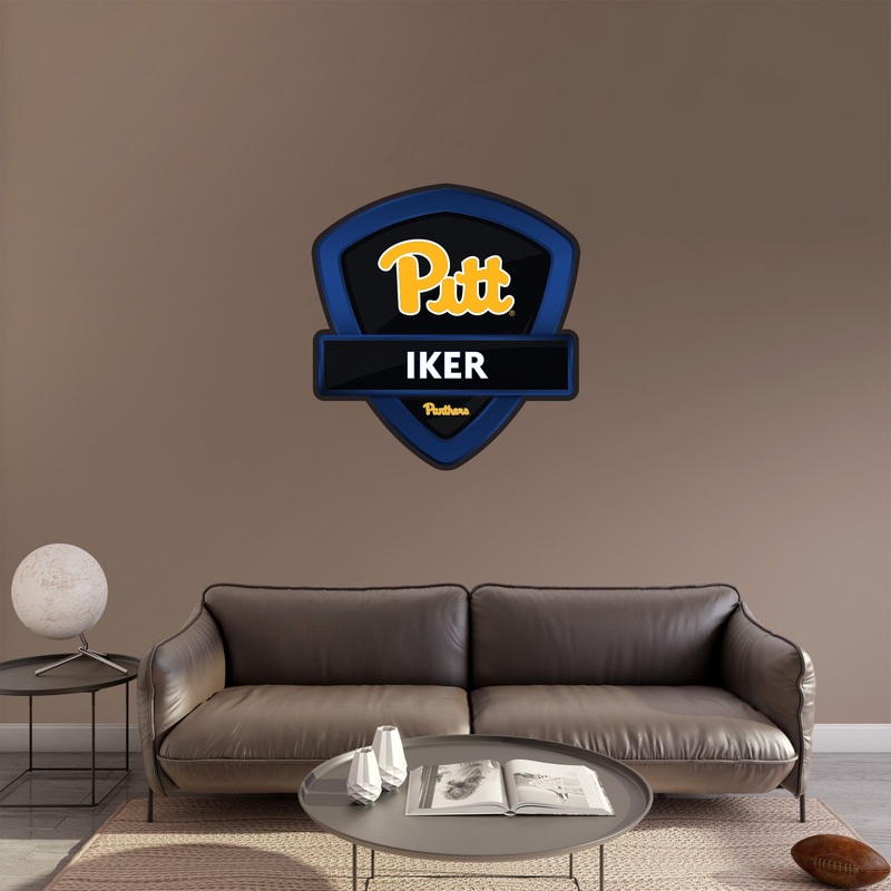 Pittsburgh Panthers – Badge – With Personalized Name – Official NCAA – Vinyl Transfer Decal