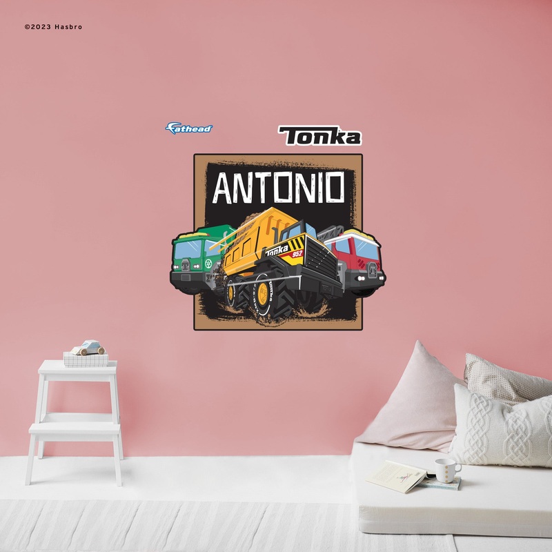 Tonka Trucks – Fire, Garbage & Dump Trucks Graphic – With Personalized Name – Official Hasbro – Vinyl Transfer Decals
