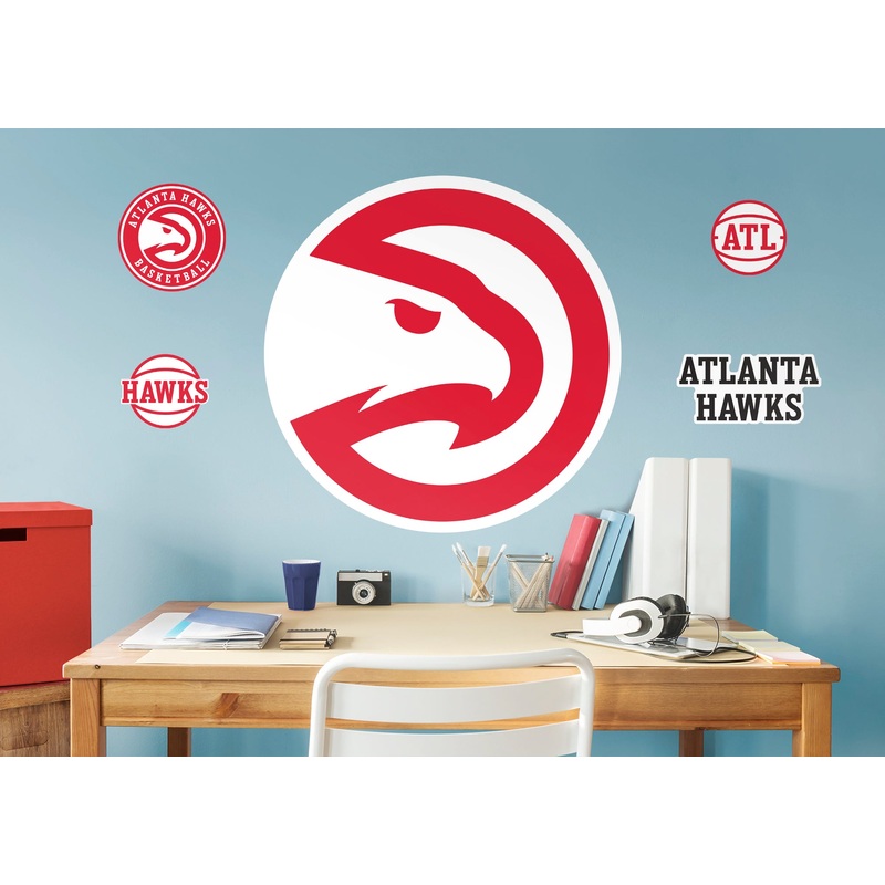 Atlanta Hawks – RealBig Logo Collection – Official NBA – Atlanta Hawks – Reusable Vinyl Wall Decals