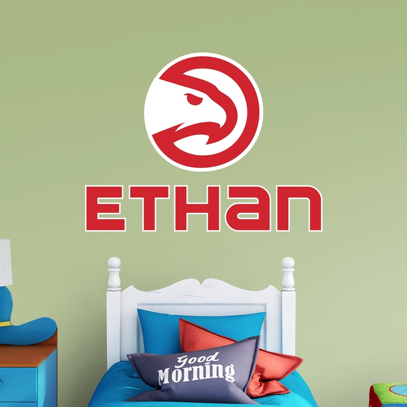 Atlanta Hawks – Stacked Logo – With Personalized Name – Official NBA – Vinyl Transfer Decal