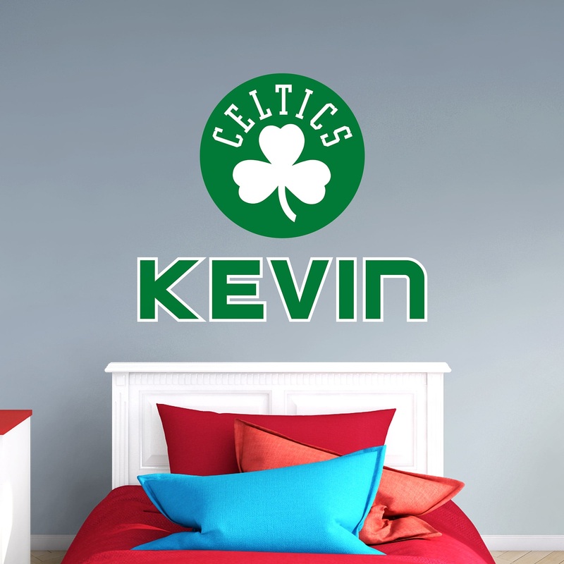 Boston Celtics – Shamrock Logo – With Personalized Name – Official NBA – Vinyl Transfer Decal