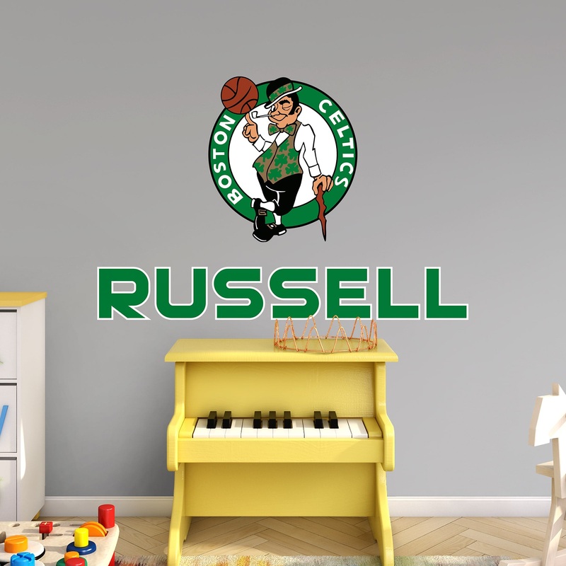Boston Celtics – Stacked Logo – With Personalized Name – Official NBA – Vinyl Transfer Decal