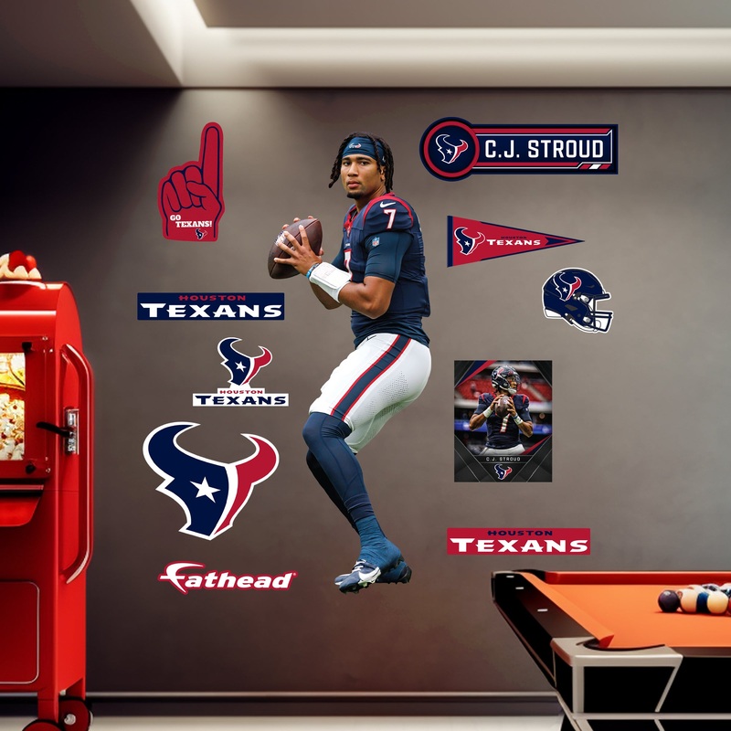 C.J. Stroud – RealBig Warmups Collection – Official NFL – Houston Texans – Reusable Vinyl Wall Decals