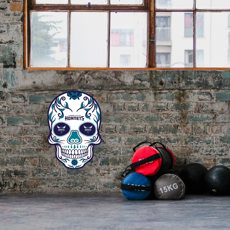 Charlotte Hornets – Sugar Skull Logo – Outdoor Wall Decals – Official NBA – Scratch Resistant Alumigraphics Smooth