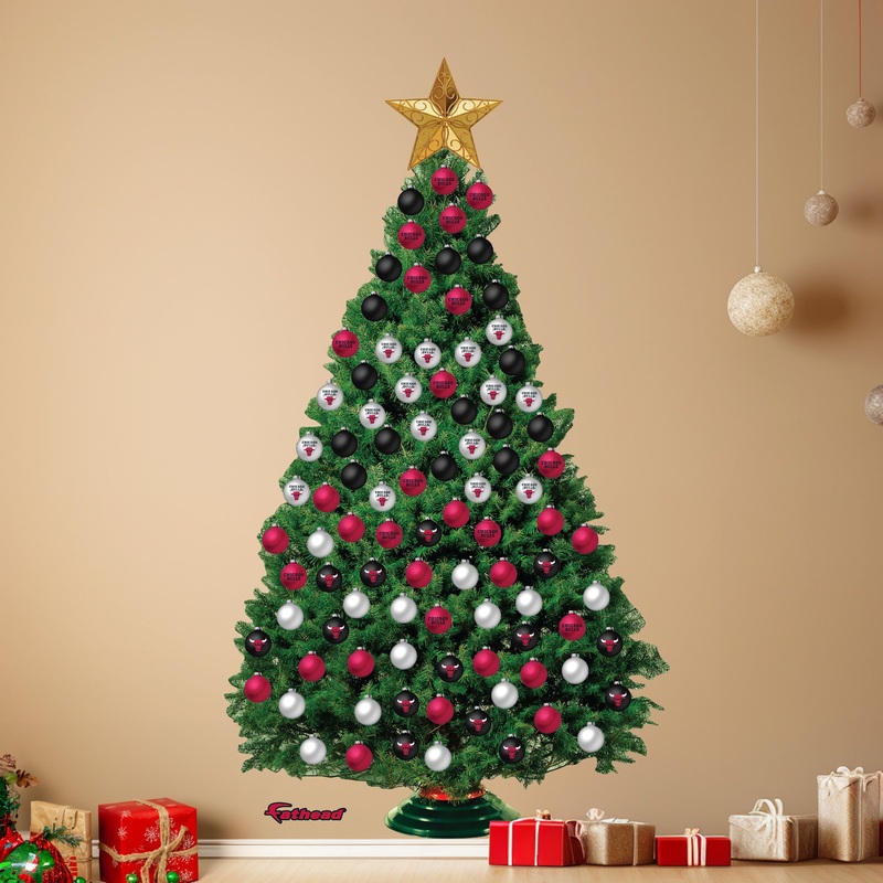 Chicago Bulls – Decorate Your Own Christmas Tree – Official NBA – Reusable Vinyl Wall Decals