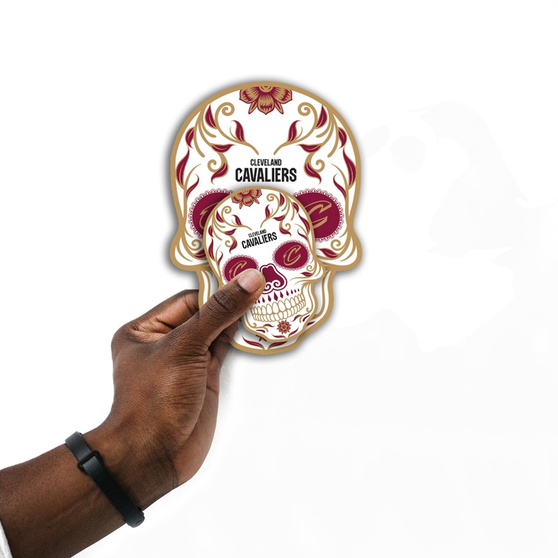 Cleveland Cavaliers – 5 Sugar Skull Logo Minis (Mixed Sizes) – Official NBA – Reusable Vinyl Decals