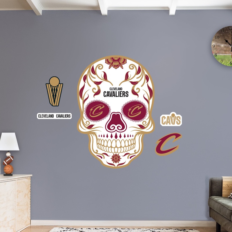 Cleveland Cavaliers – RealBig Sugar Skull Logo Collection – Official NBA – Reusable Vinyl Wall Decals