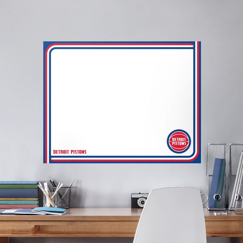 Detroit Pistons – Dry Erase Whiteboard – Official NBA – Reusable Vinyl Wall Decal
