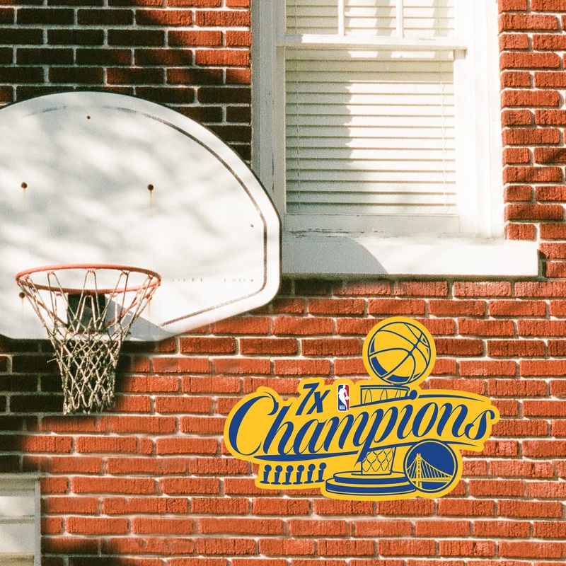 Golden State Warriors – 2022 7X Champions Logo – Outdoor Wall Decals – Official NBA – Scratch Resistant Alumigraphics Smooth