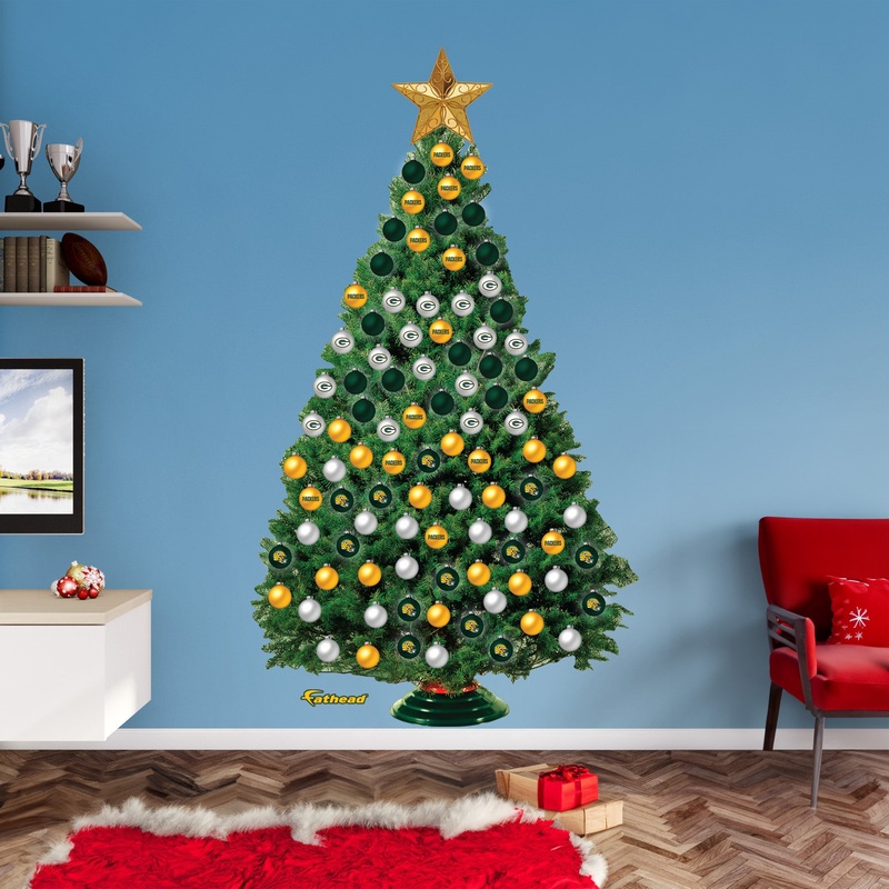Green Bay Packers – Decorate Your Own Christmas Tree – Official NFL – Reusable Vinyl Wall Decals