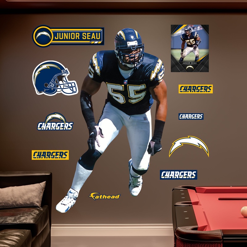 Junior Seau Legend – RealBig Collection – Official NFL – San Diego Chargers – Reusable Vinyl Wall Decals