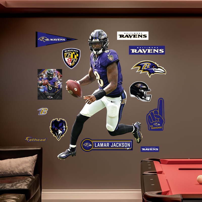 Lamar Jackson – RealBig Rollout Collection – Official NFL – Baltimore Ravens – Reusable Vinyl Wall Decals