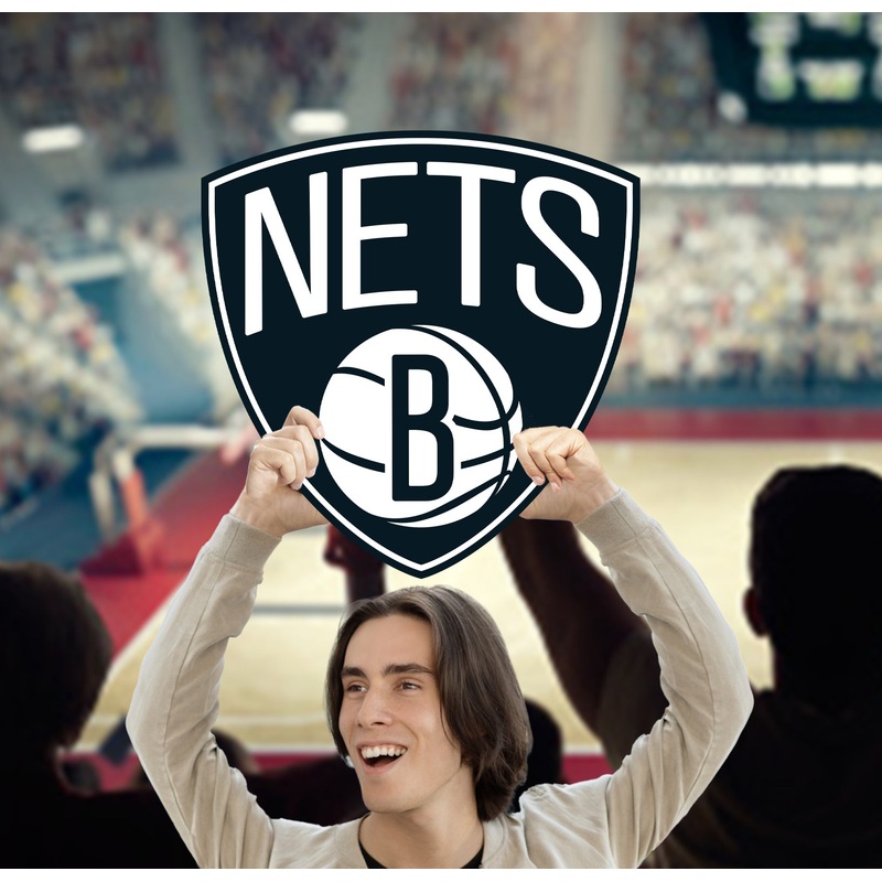 Logo – Big Head – Official NBA – Brooklyn Nets – Foam Core Cutout