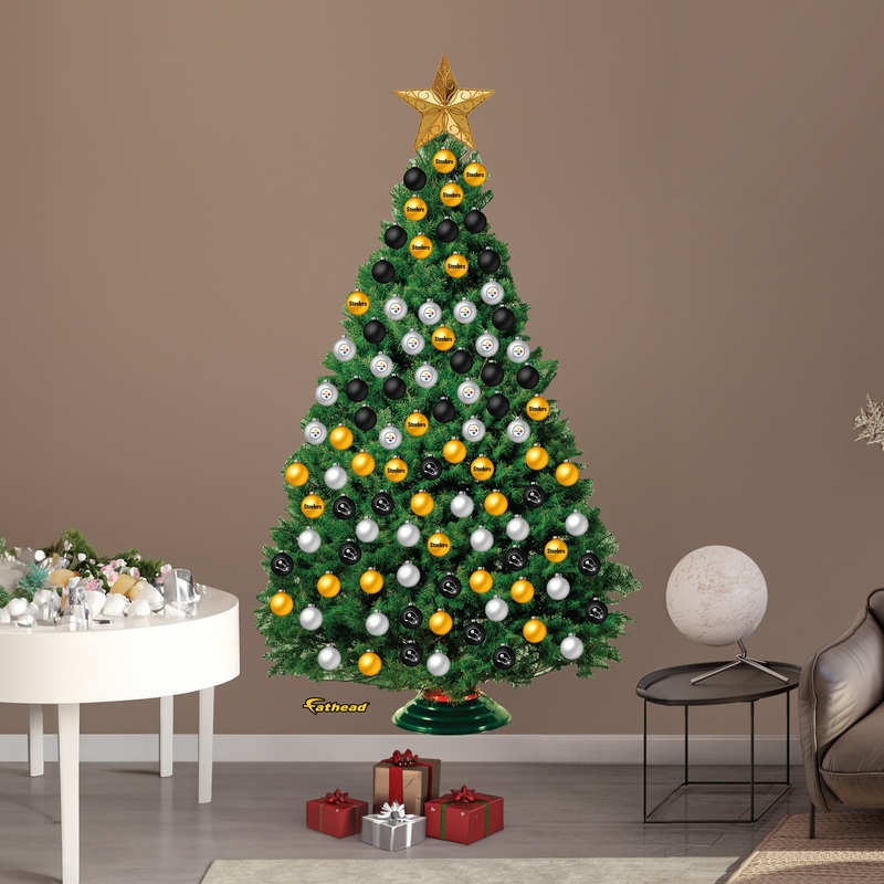 Pittsburgh Steelers – Decorate Your Own Christmas Tree – Official NFL – Reusable Vinyl Wall Decals