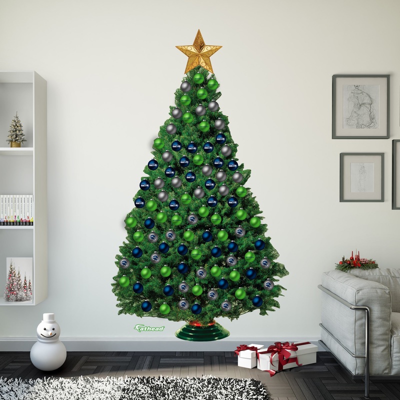 Seattle Seahawks – Decorate Your Own Christmas Tree – Official NFL – Reusable Vinyl Wall Decals