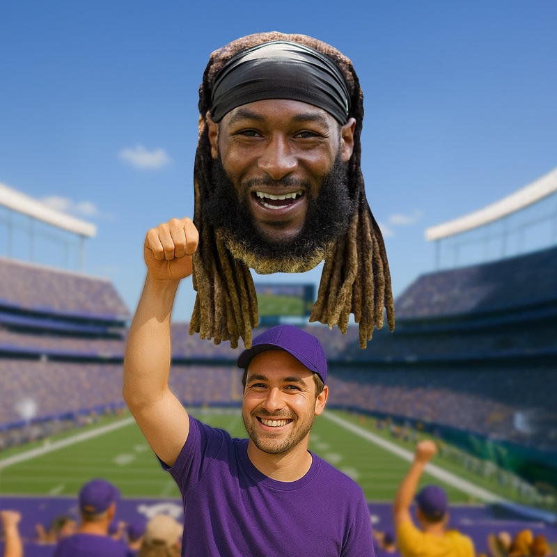 Aaron Jones – Big Head – Official NFLPA – Minnesota Vikings – Foam Core Cutout