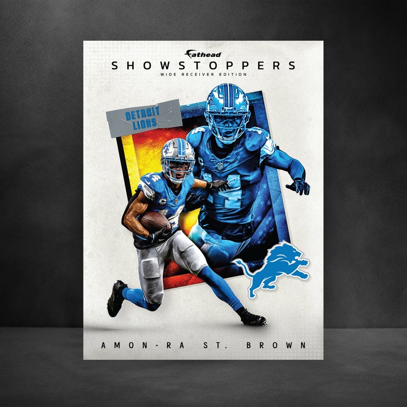Amon-Ra St. Brown – Showstopper Peel & Stick Poster – Official NFL – Detroit Lions – Reusable Vinyl Wall Decal