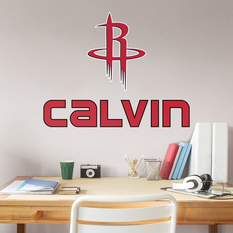 Houston Rockets – Stacked Logo – With Personalized Name – Official NBA – Vinyl Transfer Decal