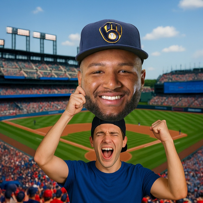Jackson Chourio – Big Head – Official MLB – Milwaukee Brewers – Foam Core Cutout