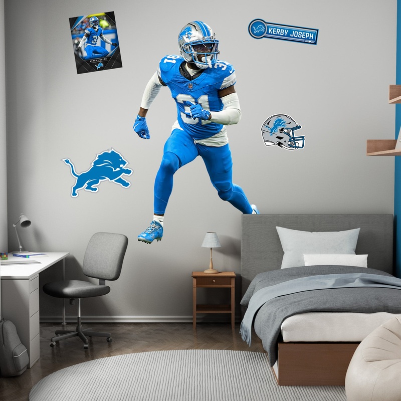 Kerby Joseph – RealBig Collection – Official NFL – Detroit Lions – Reusable Vinyl Wall Decals