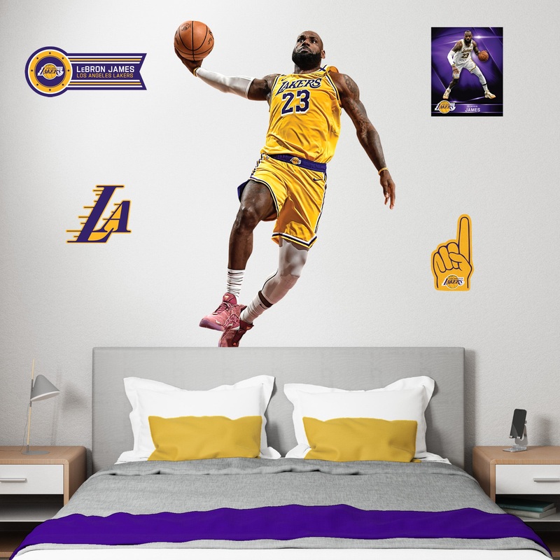 LeBron James – RealBig Dunk Collection – Official NBA – Los Angeles Lakers – Reusable Vinyl Wall Decals