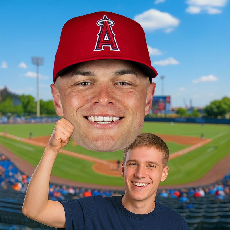 Logan O’Hoppe – Big Head – Official MLB – Los Angeles Angels – Foam Core Cutout