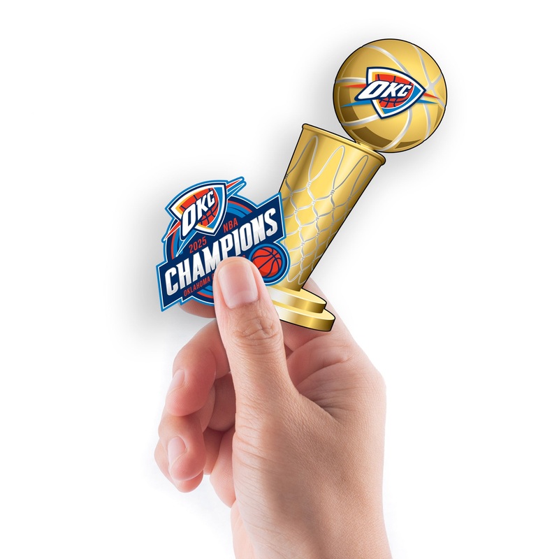 NBA 2025 Champions – 5 Logo Minis (Mixed Sizes) – Official NBA – Oklahoma City Thunder – Reusable Vinyl Decals