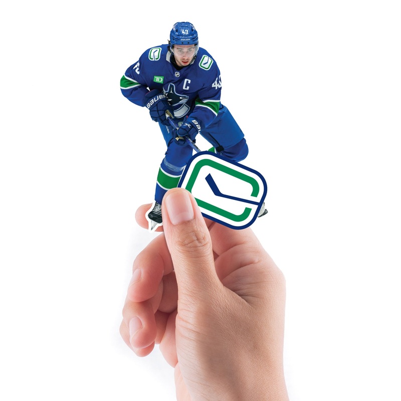 Quinn Hughes – 5 Minis (Mixed Sizes) – Official NHL – Vancouver Canucks – Reusable Vinyl Decals